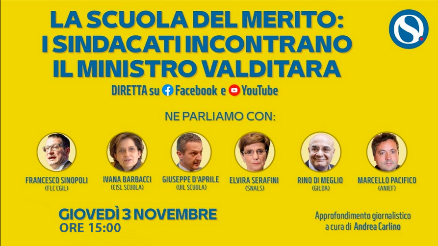 La scuola del Merito i sindacati incontrano il ministro Valditara