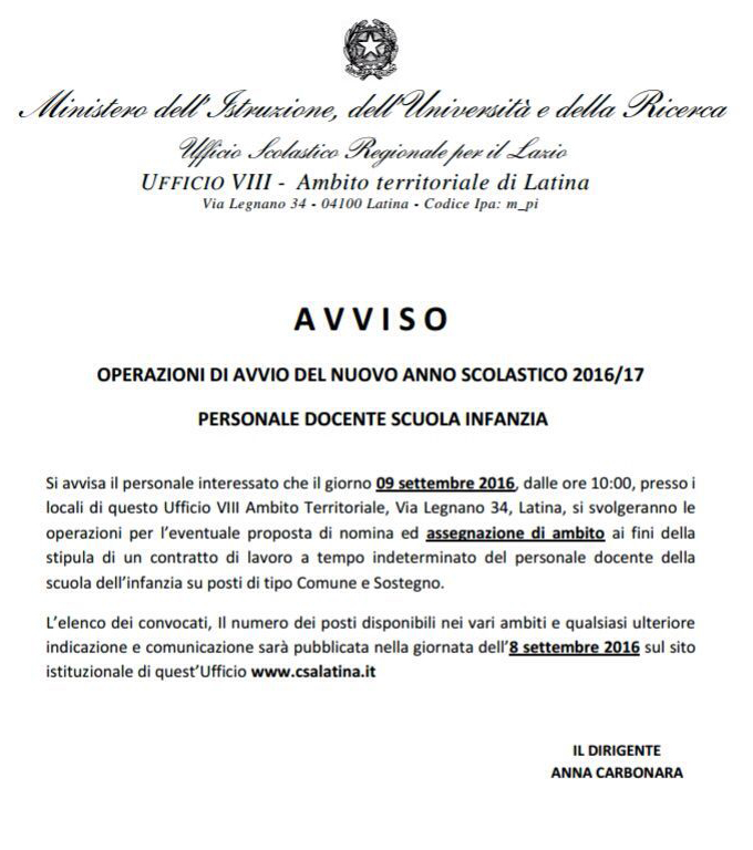ambito nomine 9sett2016