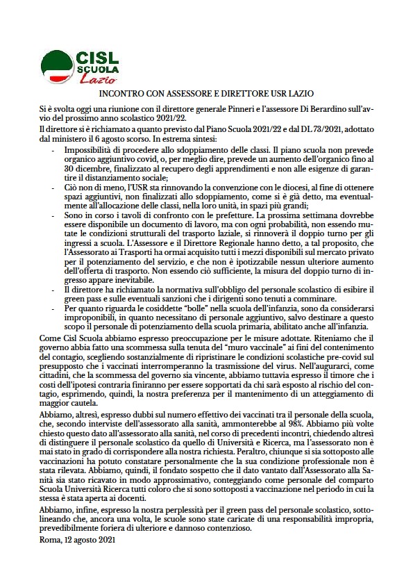 incontro 12 agosto