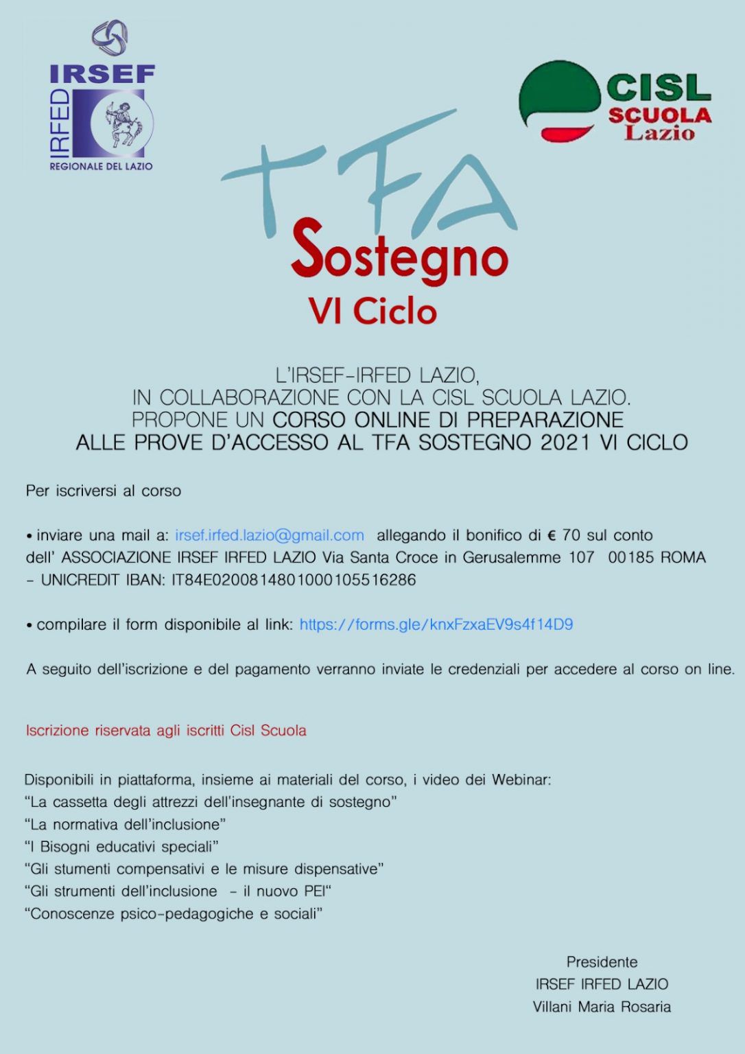 tfa sostegno