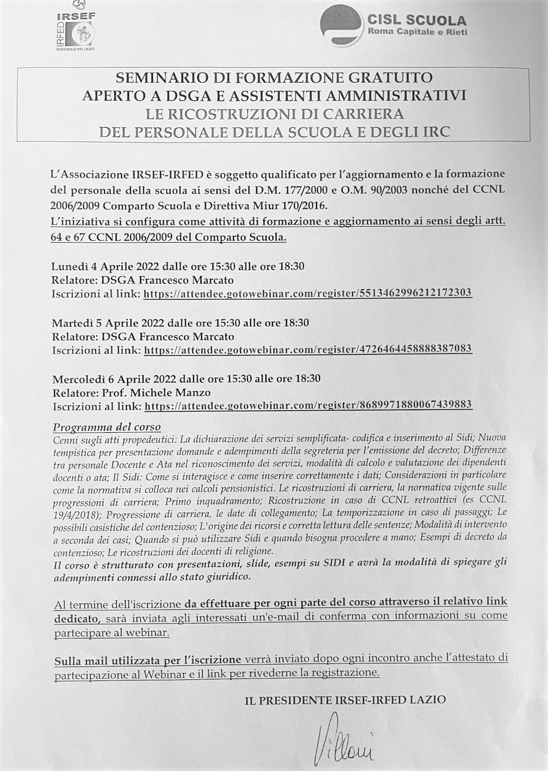 Seminario scuola 2022